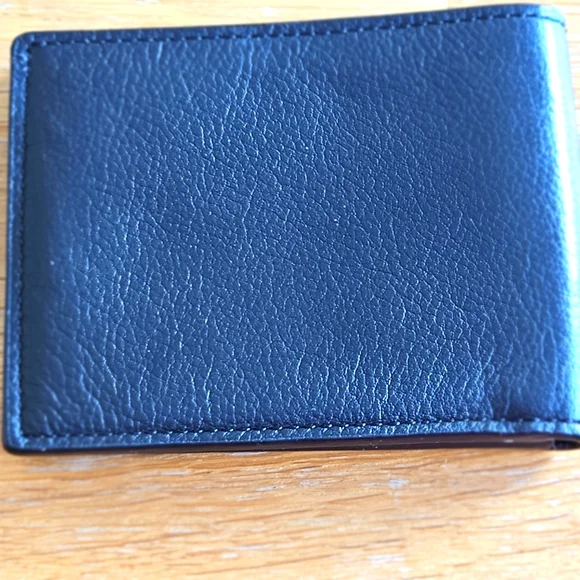 COACH Billfold ID Calf Leather Wallet - Black - Picture 2 of 14